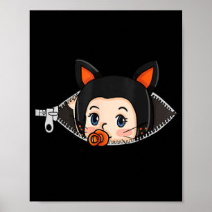 Póster Camiseta de Embarazo de Halloween - Orejas de Gato