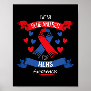 Póster Camiseta de enfermedad cardíaca con cinta azul roj