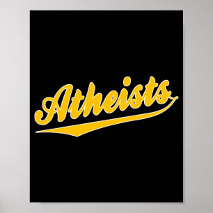 Póster Camiseta de equipo ateo al estilo béisbol