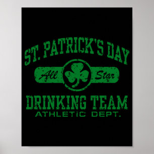 Póster Camiseta de equipo de bebida del día de San Patric