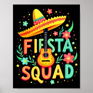 Póster Camiseta de equipo de fiesta mexicana para la fies