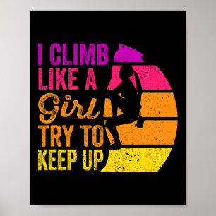 Póster Camiseta de escalada en roca Como una niña - Atard