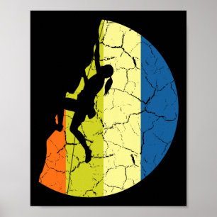 Póster Camiseta de escalador de montañas retro de escalad