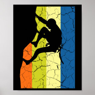 Póster Camiseta de escalador de montañas retro de escalad