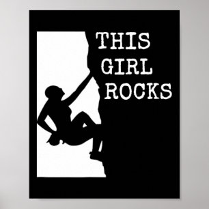 Póster Camiseta de escaladora en roca Esta chica escala r