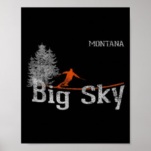 Póster Camiseta de esquí de estilo años 80 Big Sky Montan