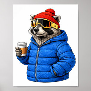 Póster Camiseta de esquí después de esquí con motivos de