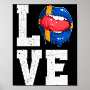 Póster Camiseta de fanático de fútbol con bandera de Suec