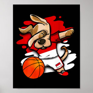 Póster Camiseta de Fans de Dabbing Dog Indonesia Sketll I