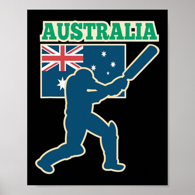 Póster Camiseta de Fans Internacionales de Cricket Austra (Frente)