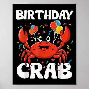 Póster Camiseta de fiesta de cangrejo de cumpleaños Amant