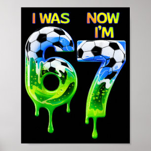 Póster Camiseta de fútbol 67 para niños Cumpleaños 67 , F