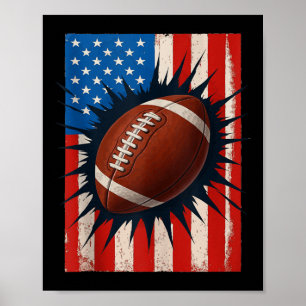 Póster Camiseta de fútbol americano con bandera estadouni