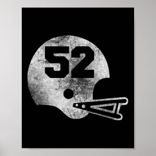 Póster Camiseta de fútbol americano vintage número 52 núm