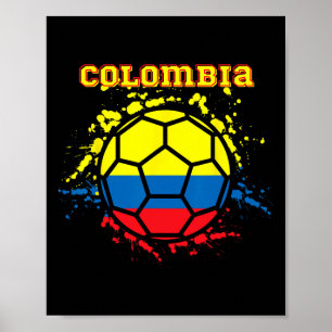 Póster Camiseta de fútbol de Colombia bandera de Colombia