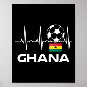 Póster Camiseta de fútbol de Ghana para hombres y mujeres