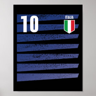 Póster Camiseta de fútbol de Italia Equipo de Footbyll It