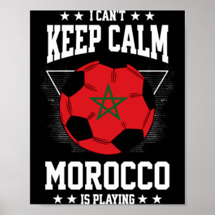 Póster Camiseta de fútbol de Marruecos 2022 Bandera Diver