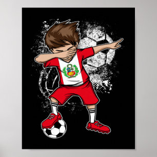 Póster Camiseta De Fútbol De Perú Del Muchacho De Dabbing