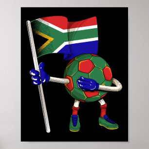 Póster Camiseta de fútbol de Sudáfrica bandera de África