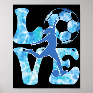 Póster Camiseta de fútbol para niñas mujeres niña adolesc