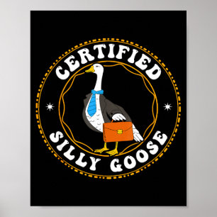 Póster Camiseta de ganso tonto certificado infantil ganso