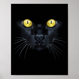 Póster Camiseta de Gato Negro Halloween Gato Espeluznante