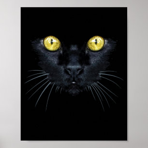 Póster Camiseta de Gato Negro Halloween Gato Espeluznante