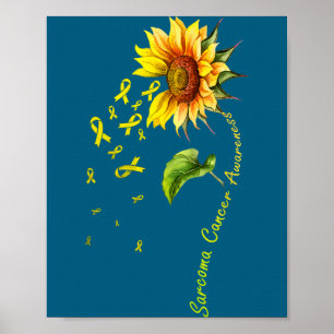 Póster Camiseta de girasol de concientización sobre el cá