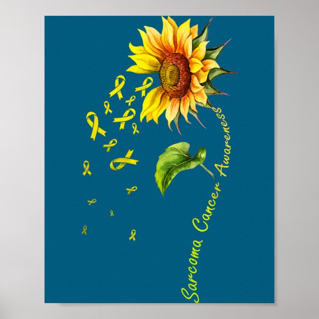 Póster Camiseta de girasol de concientización sobre el cá (Frente)
