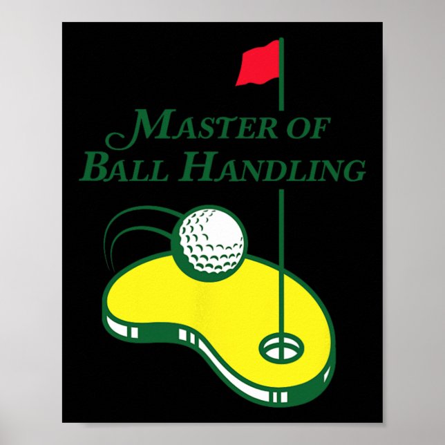 Póster Camiseta de Golf Divertida - Maestro en el Manejo  (Frente)