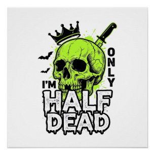 Póster Camiseta de grabado vintage de Halloween de cráneo