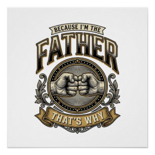 Póster Camiseta de grabado vintage de puño de padre diver