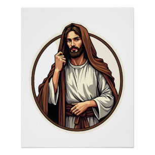 Póster Camiseta de grabado vintage Jesús Refugio Capa