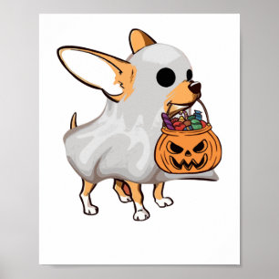 Póster Camiseta de Halloween de calabaza fantasma de Chih