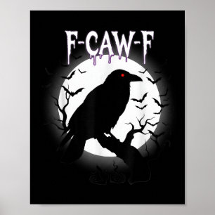 Póster Camiseta de Halloween de cuervo gótico F-caw-f Moo
