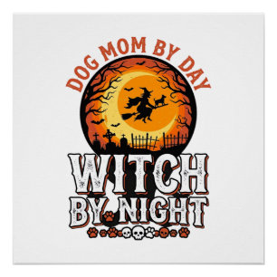 Póster Camiseta de Halloween Vintage de Bruja Nocturna Ma
