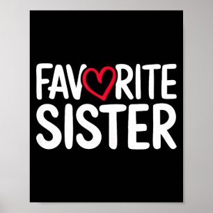 Póster Camiseta de hermana favorita mujeres niña hermana 