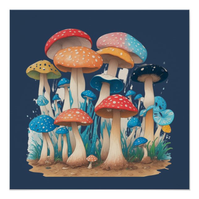 Póster Camiseta de Hongo Psicodélico | Botánico (Anverso)