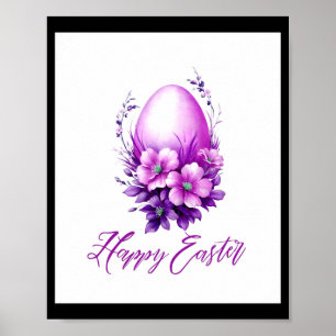 Póster Camiseta de huevo de Pascua de rosa floreciendo