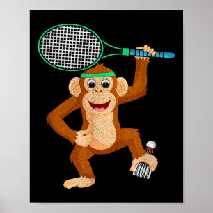 Póster Camiseta de humor deportivo de animal chimpancé de