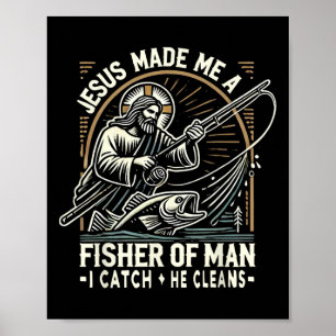 Póster Camiseta de Jesús me hizo pescador de hombres Pesc