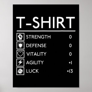 Póster Camiseta de juego de rol de nivel de fantasía de j