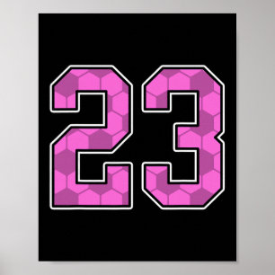 Póster Camiseta de jugador con patrón de fútbol rosa núme