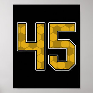 Póster Camiseta de jugador de fútbol dorado patrón número