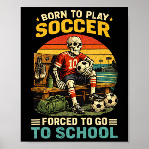 Póster Camiseta de jugador de fútbol masculino jugando fú