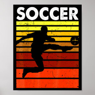 Póster Camiseta de jugador de fútbol retro vintage de fút