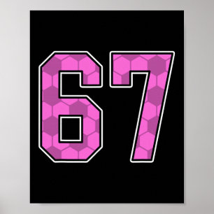Póster Camiseta de jugador de fútbol rosa con patrón núme