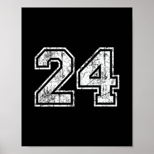 Póster Camiseta de jugador Sketll número 24 vintage desga