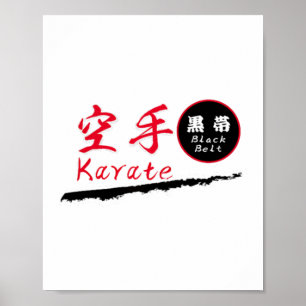 Póster Camiseta de Karate Cinturón Negro 